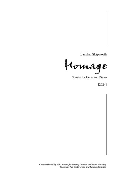 Homage : Sonata for cello and piano