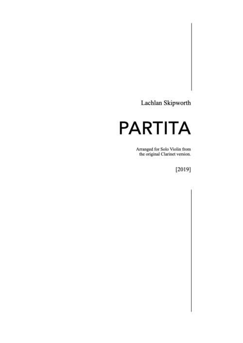 Partita (arr. solo violin)